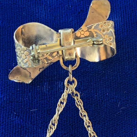 Antique Hand Painted Porcelain Hanging Locket Pin - Picture 5 of 5